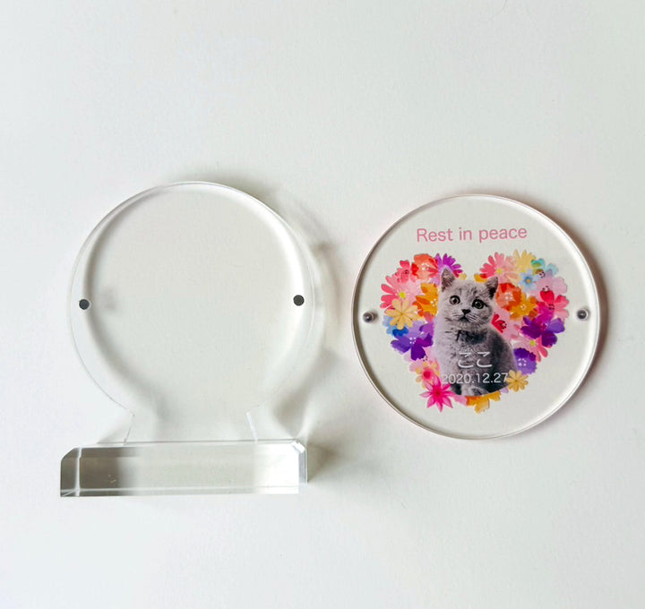 メモリアルアクリル位牌 丸型（デザイン全9種）