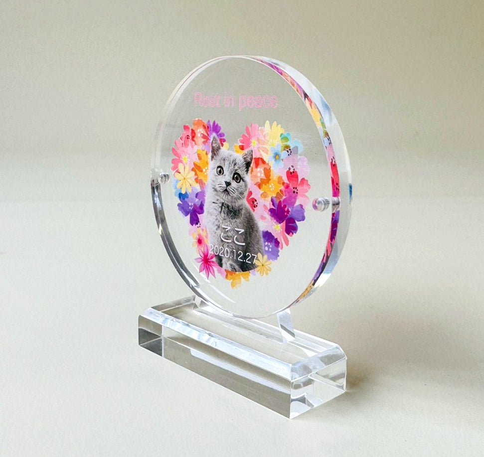 メモリアルアクリル位牌 丸型（デザイン全9種）