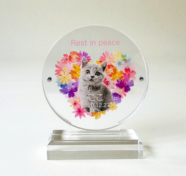 メモリアルアクリル位牌 丸型（デザイン全9種）